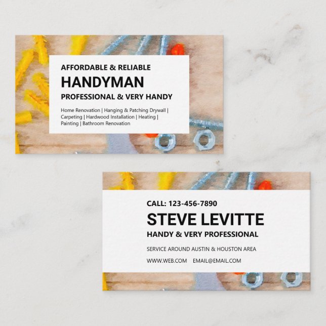 Handyman Business Card - Arbeitstools Visitenkarte (Vorne/Hinten)