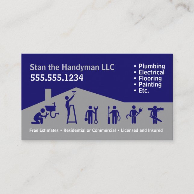 Handyman Business Card Visitenkarte (Vorderseite)