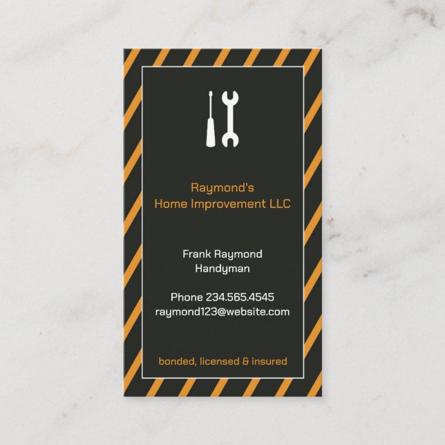 Handyman Business Card Visitenkarte (Vorderseite)