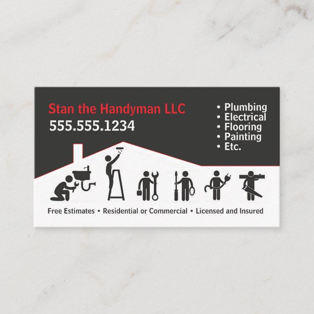 Handyman Business Card Visitenkarte (Vorderseite)