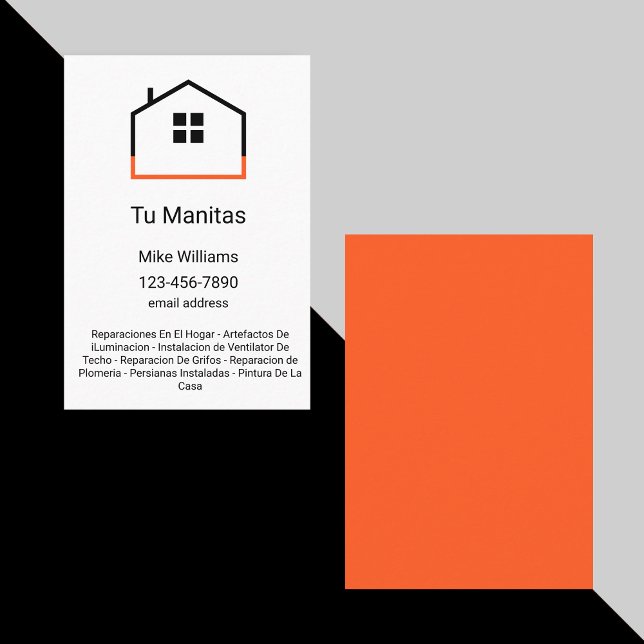 Handyman Business Cards Spanische Sprache Visitenkarte (Von Creator hochgeladen)