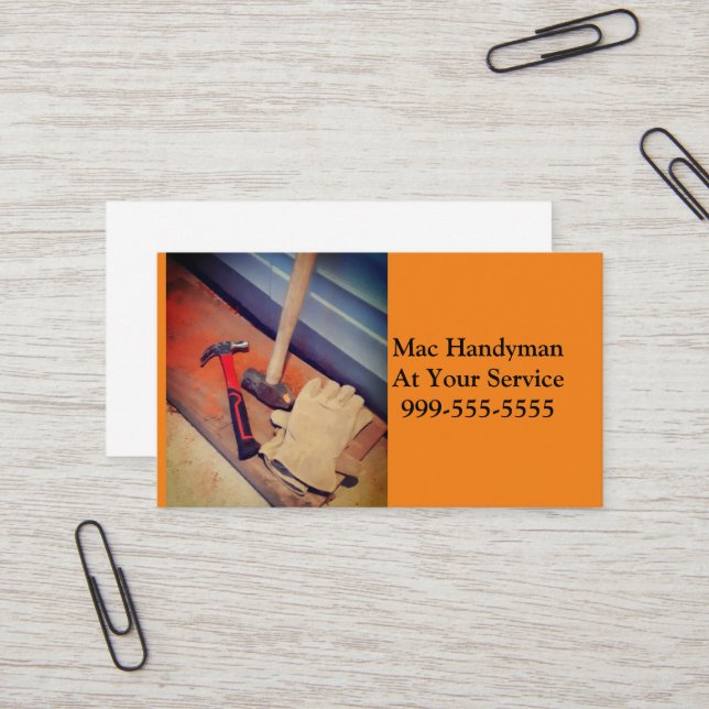 Handyman Business Cards Visitenkarte (Vorderseite/Rückseite Beispiel)