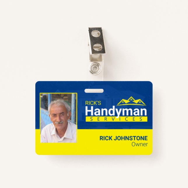 Handyman Business Metal Clip Abzeichen - Zuhause B Ausweis (Vorderseite mit Klammer)