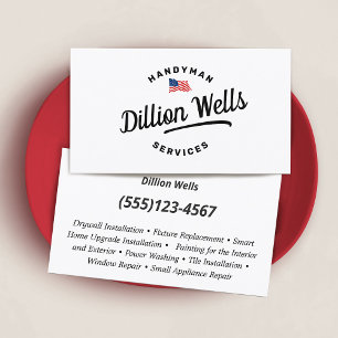 Handyman Carpenter American Flag Visitenkarte