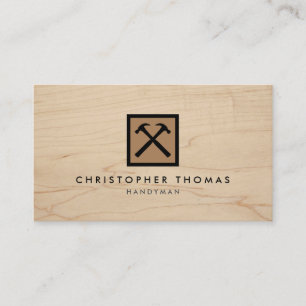 Handyman, Carpenter, Brown-Logo des Builders auf H Visitenkarte