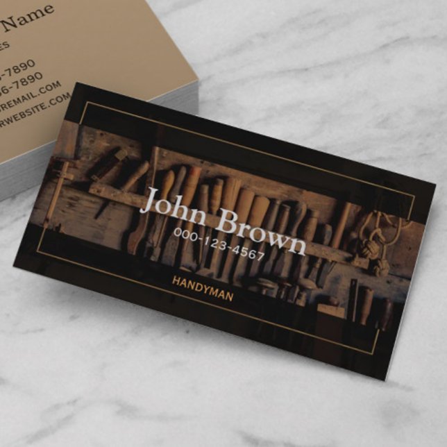 Handyman Carpenter für Vintage Classic Tools Visitenkarte (Von Creator hochgeladen)