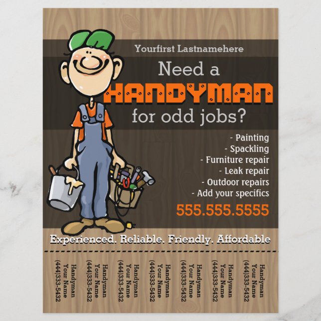 Handyman.Carpenter.PlumberPainter.Odd-Jobs Flyer (Vorne)
