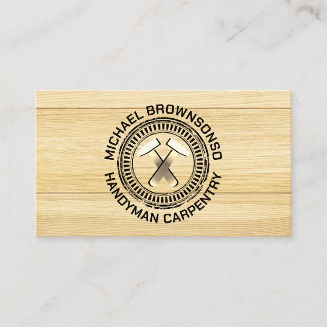Handyman Carpenter Plywood Construction Visitenkarte (Vorderseite)