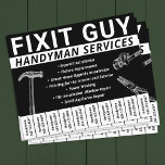 Handyman Carpentry Tee Off Phone Number Flyer<br><div class="desc">Schwarzweiß Handyman Carpentry Tee Off Phone Number Advertising Flyer</div>