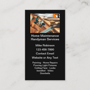 Handyman Cartes de visite de maintenance à domicil