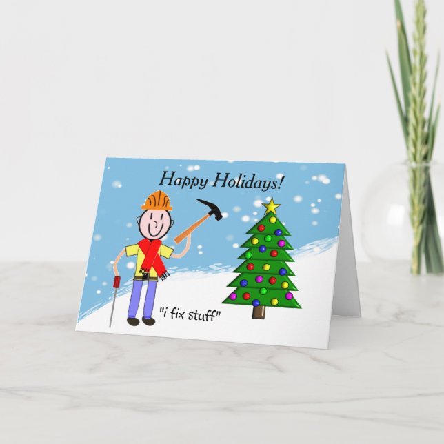 Handyman Christmas Cards Feiertagskarte (Vorderseite)
