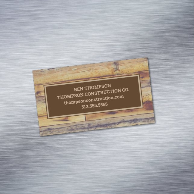 Handyman Construction Worker Carpenter Woodworking Magnetische Visitenkarte (Beispiel)