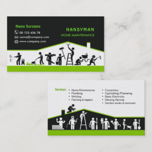 Handyman-Dienstleistungen, Hauswartung Visitenkart Visitenkarte