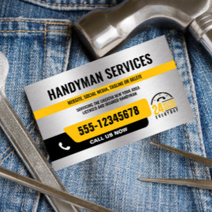 HANDYMAN DRUCKREPARATUR 24/SILBER SCHWARZGELB VISITENKARTE