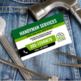 HANDYMAN FIX IT TYP DRINGEND REPARATUR GRÜNE SCHWA VISITENKARTE