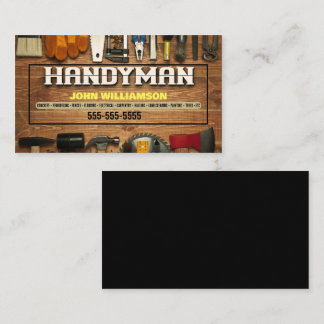 Handyman Hammer and nails Business Card Visitenkarte