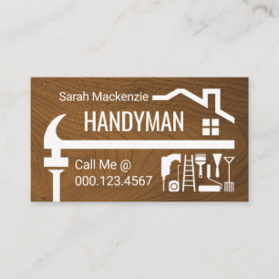 Handyman Hammer Dachreparatur Fix-It Visitenkarte