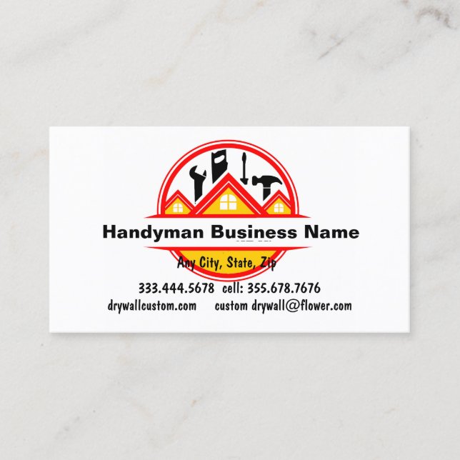 Handyman Handiman Repair Person Wartung Visitenkarte (Vorderseite)
