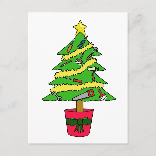 Handyman Happy Christmas Spaß Feiertagspostkarte (Vorderseite)