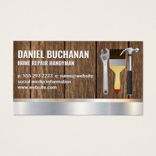 Handyman | Holz Metallisch | Pinselhammer (Vorderseite)