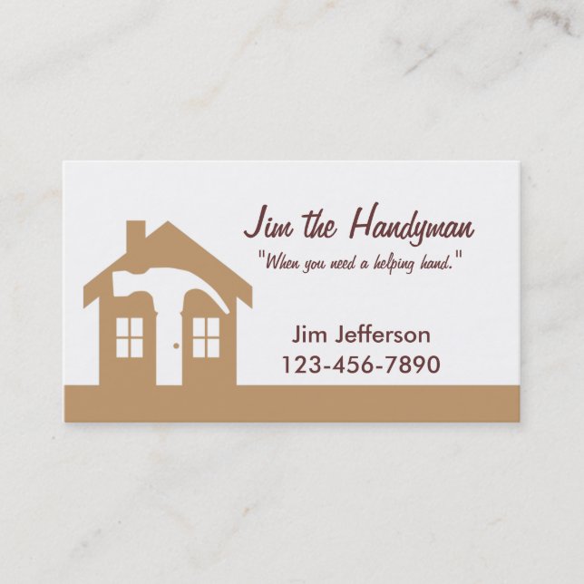 Handyman/Home Repair/ Brown Business Card Visitenkarte (Vorderseite)