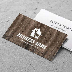 Handyman House Logo Zuhause Reparaturservice Holz Visitenkarte