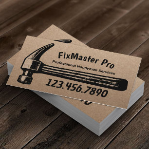 Handyman House Repair Service Retro Hammer Vintag Visitenkarte