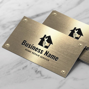 Handyman House Reparaturservice Gold Visitenkarte
