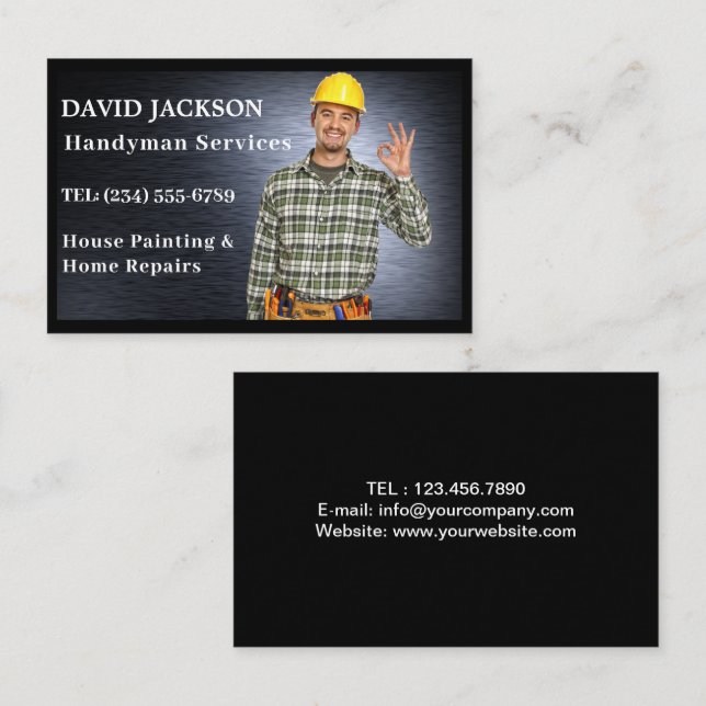 Handyman House Reparaturservice Metall Visitenkarte (Vorne/Hinten)