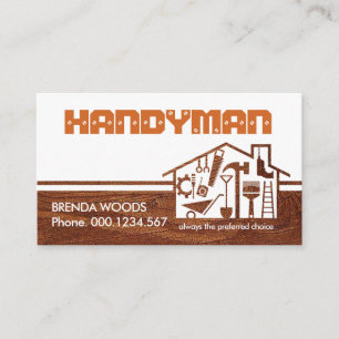 Handyman Lager Werkzeuge Heimreparaturservice Visitenkarte