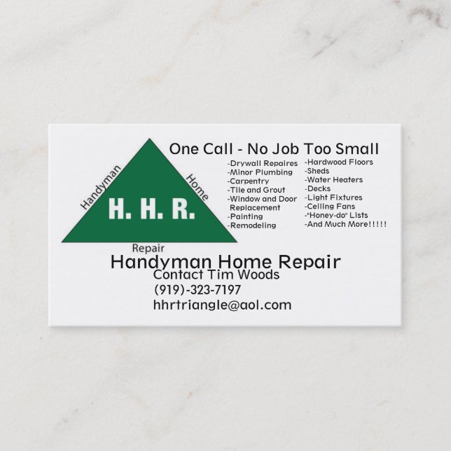 Handyman_logo, Heimwerker-Zuhause-Reparatur, ein Visitenkarte (Vorderseite)
