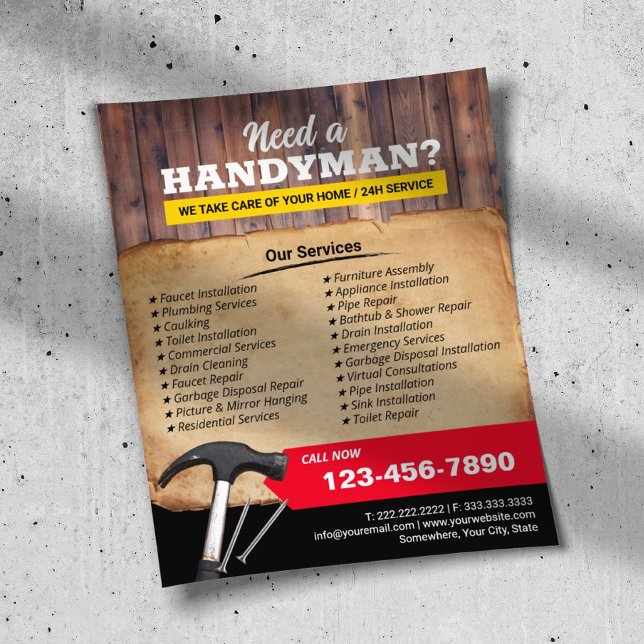 Handyman Maintenance Services & Repair Promo Flyer (Von Creator hochgeladen)
