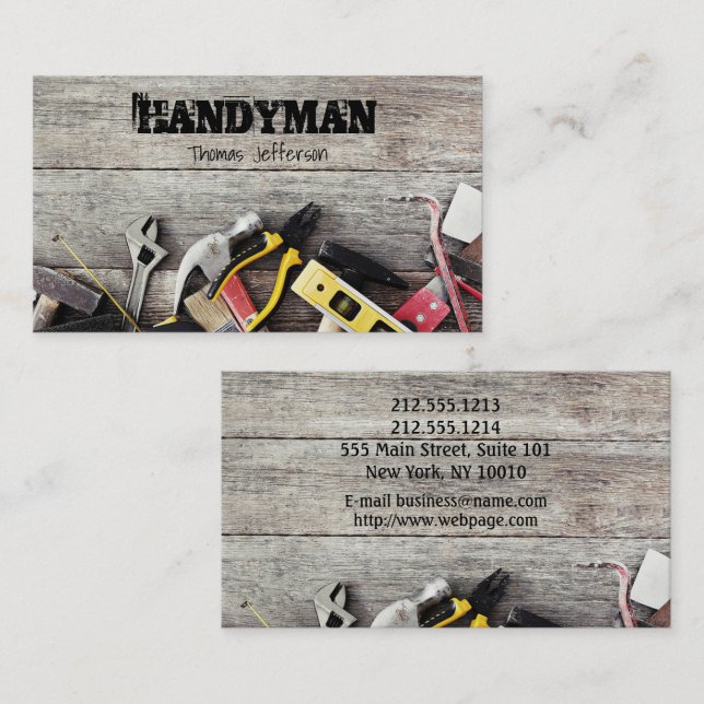 Handyman Maintenance-Visitenkarte Terminkarte (Vorne/Hinten)