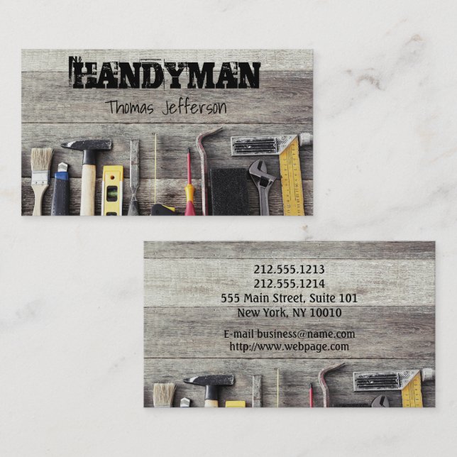 Handyman Maintenance-Visitenkarte Terminkarte (Vorne/Hinten)