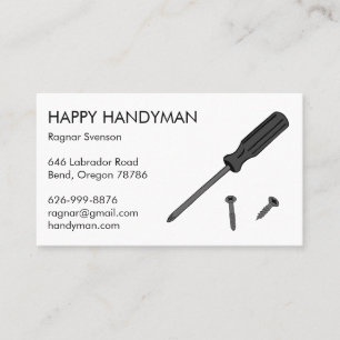 Handyman Mechanic Schraubendreher Cool Visitenkarte