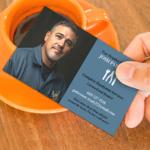 Handyman mit Foto Business Card Visitenkarte
