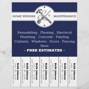 Handyman Navy Moderner Beruflicher Bau Flyer