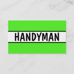 Handyman Neon Green Carte de visite