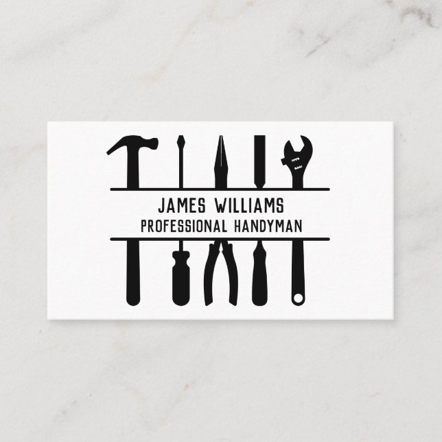 Handyman Outils Carte de visite minimal (Devant)