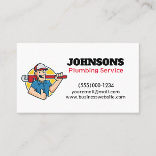 Handyman Plumber Wrench Maintenance Visitenkarte