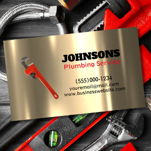 Handyman Plumber Wrench Metal Maintenance Visitenkarte