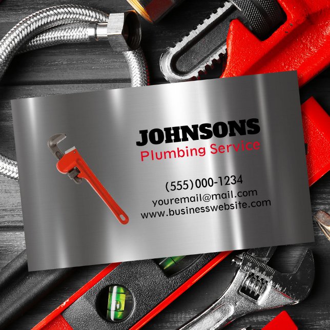 Handyman Plumber Wrench Metal Maintenance Visitenkarte (Von Creator hochgeladen)