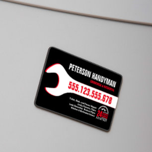 HANDYMAN PLUMBING 24-STUNDEN-WRENCH-WERKZEUG MAGNETISCHE VISITENKARTE