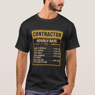 Handyman Price Chart Contractor Stundenlohn T-Shirt