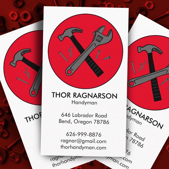 Handyman Reparatur Konstruktion Schraubenhammer Co Visitenkarte (Handyman Repair Construction Wrench Hammer Cool Business Card
)