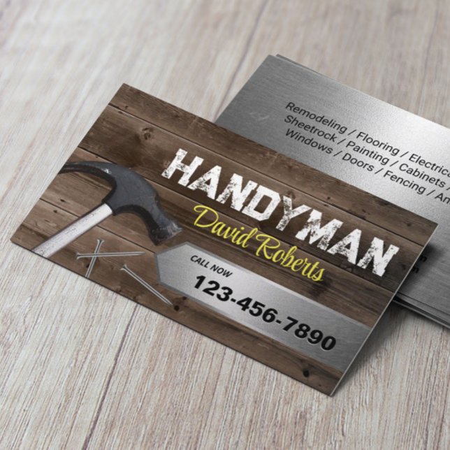 Handyman Reparatur- und Wartungsservice Holz und M Visitenkarte (Von Creator hochgeladen)