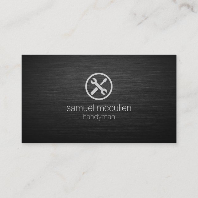 Handyman Reparaturwerkzeuge Symbol PinselMetallbef Visitenkarte (Vorderseite)
