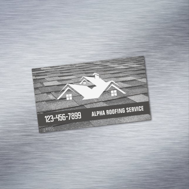 Handyman Roof Repair Construction Roofer Dachdecku Magnetische Visitenkarte (Beispiel)