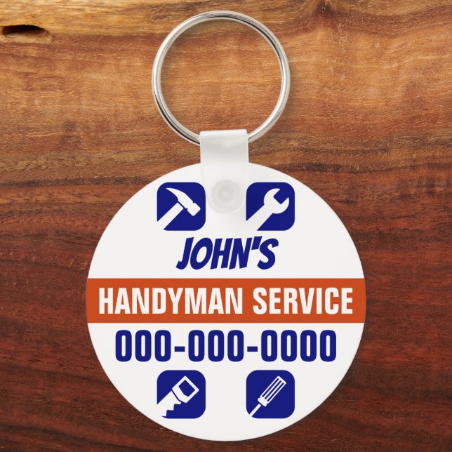 Handyman Round Schlüsselanhänger (Vorderseite)