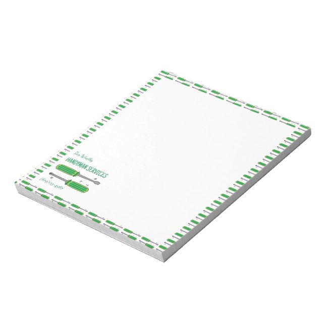 Handyman Services Business Personalisiert Notepad Notizblock (Rotiert)